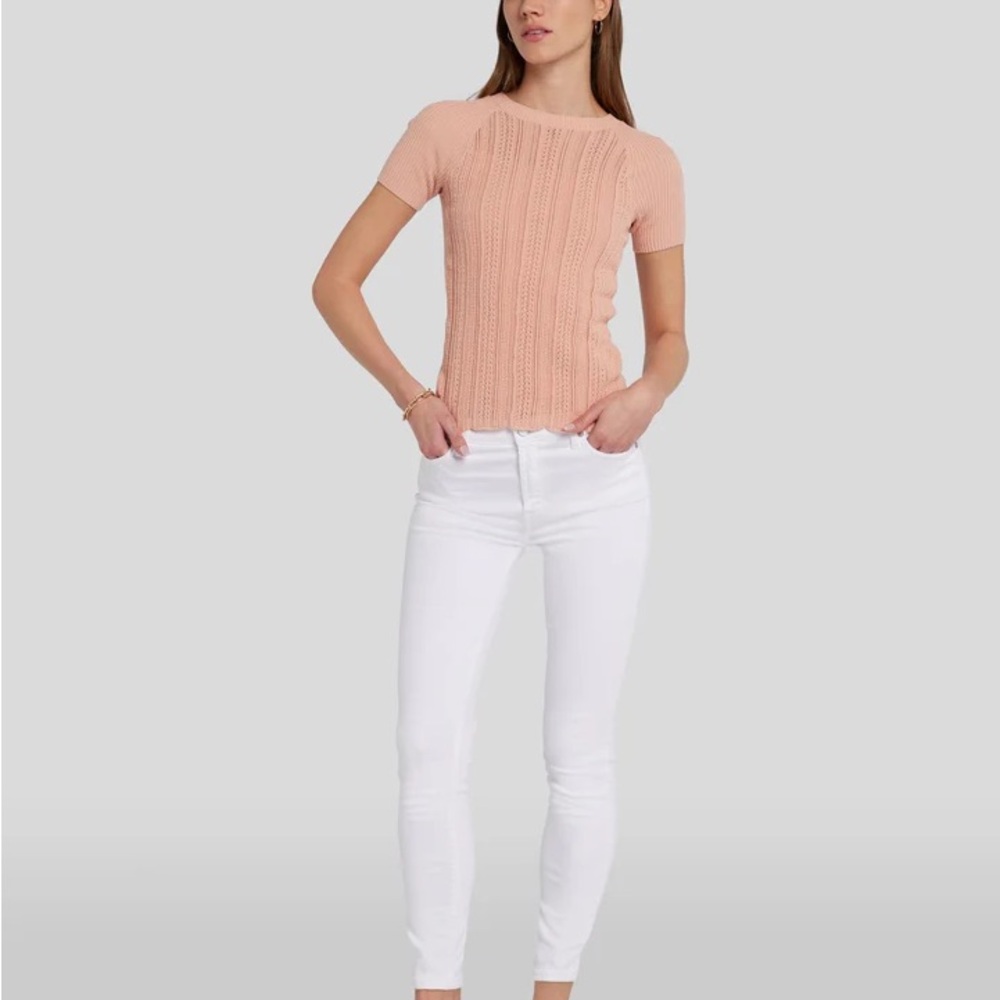 7 for all mankind, the Ankle Skinny Super Skinny White Jeans